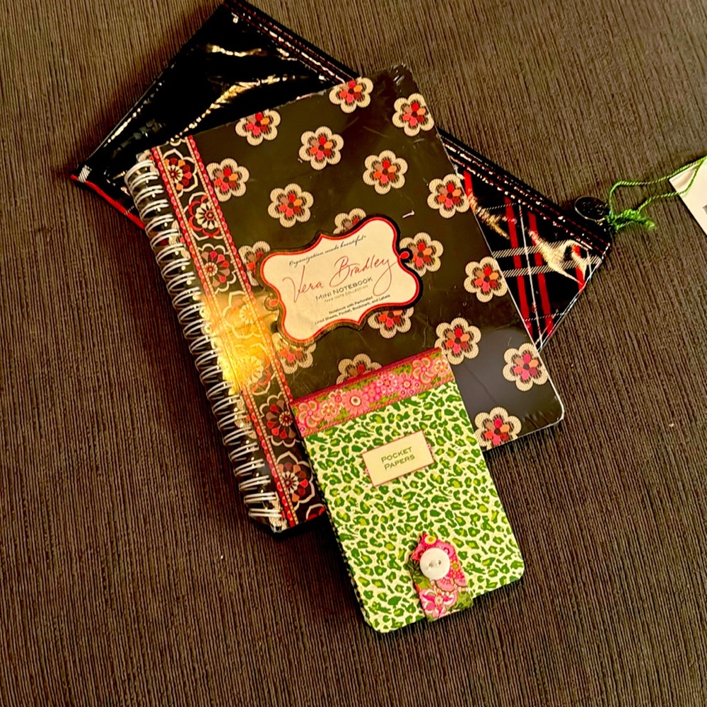 Never Used Vera Bradley Notebook/pencil pouch & mini notebook.